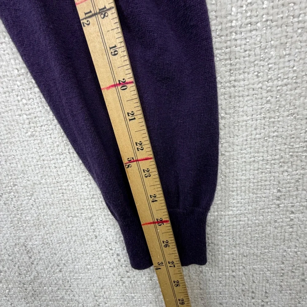 Orvis Mens Purple Long Sleeve Polo Sweater XL Fine Knit Collared Button Up